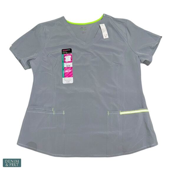 Active Collection Gray Scrub Set Top & Jogger Pants XL – Utility Stretch Uniform - Picture 9 of 16